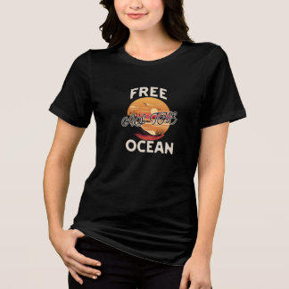 Free As The Ocean – Coastal Freedom Aesthetic Tri-Blend Shirt