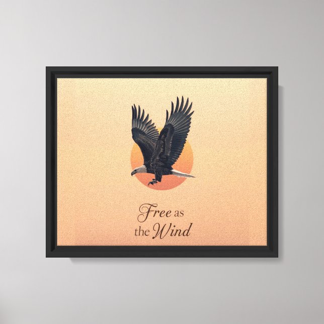 "Free as the Wind - Eagle Strength Inspire Art Canvas Print (Front)