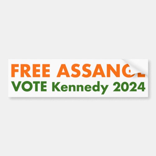 Free Assange â Vote for Kennedy Bumper Sticker