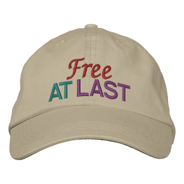 FREE AT LAST by SRF Embroidered Baseball Cap (Front)