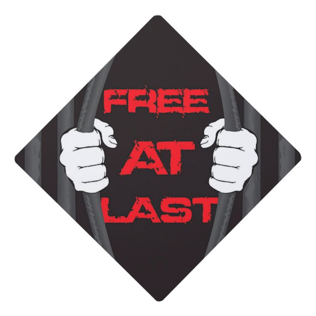 Free at Last Grad Cap Topper (Front)