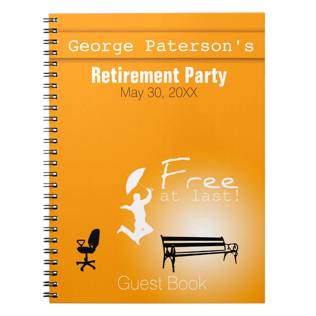 Free at Last! Retirement Party Guest Book | Zazzle