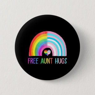 Free Aunt Hugs Gay Pride Lgbtq Lgbt Rainbow Button