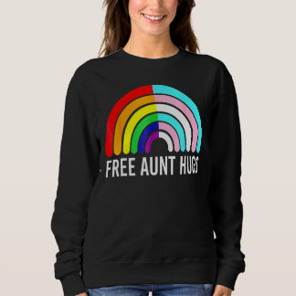 Free Aunt Hugs Rainbow Transgender Flag Lgbtq Gay Sweatshirt