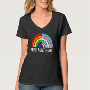 Free Aunt Hugs Rainbow Transgender Flag Lgbtq Gay T-Shirt