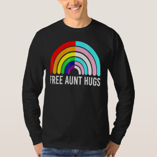 Free Aunt Hugs Rainbow Transgender Flag Lgbtq Gay T-Shirt