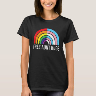 Free Aunt Hugs Rainbow Transgender Flag LGBTQ Gay  T-Shirt