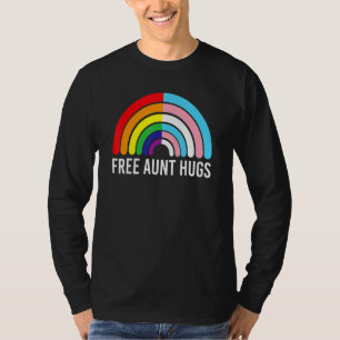 Free Aunt Hugs Rainbow Transgender Flag Lgbtq Gay T-Shirt