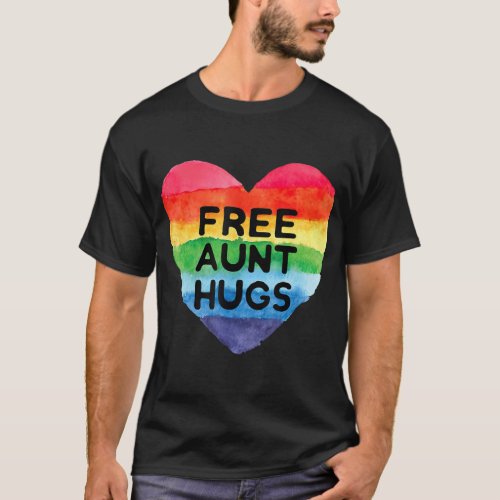 Free Aunt Hugs T Rainbow Pride LGB Gifts  T T_Shirt