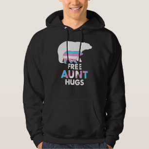 Free Aunt Hugs Transgender Rainbow Bear LGBT Pride Hoodie