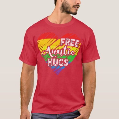 Free Auntie Hugs Lgbt Heart  T_Shirt