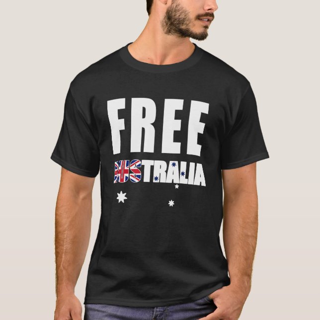Free Australia Australian Flag T-Shirt (Front)