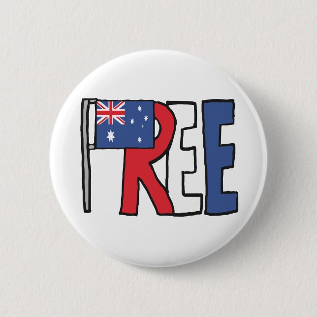 Free Australia Button (Front)