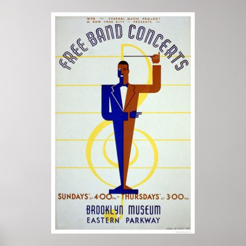 Free Band Concerts 1941 WPA Poster