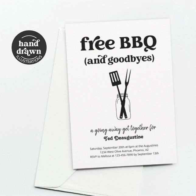 Free BBQ and Goodbyes Funny Going Away Invitation (Creator Uploaded)