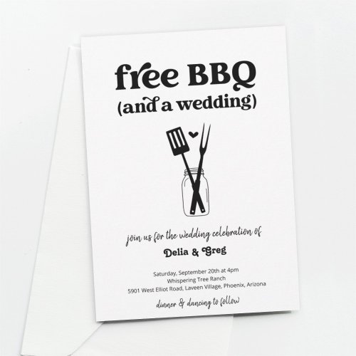 Free BBQ Funny Wedding Invitation