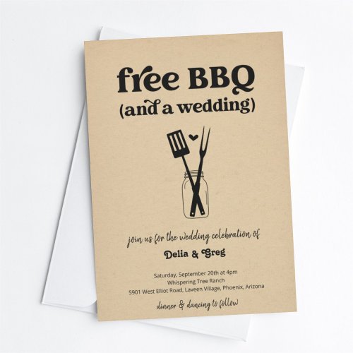Free BBQ Funny Wedding Invitation