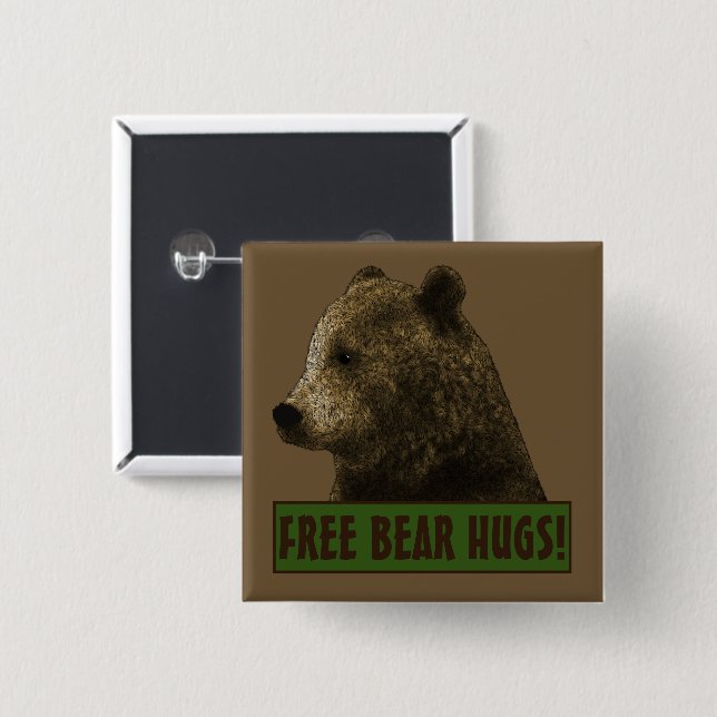Free Bear Hugs Gay Bear Button (Front & Back)