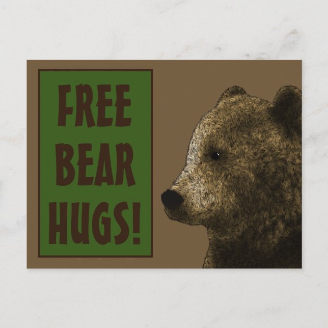 Free Bear Hugs Gay Bear Postcard (Front)