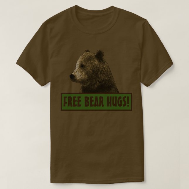 Free Bear Hugs Gay Bear T-Shirt (Design Front)