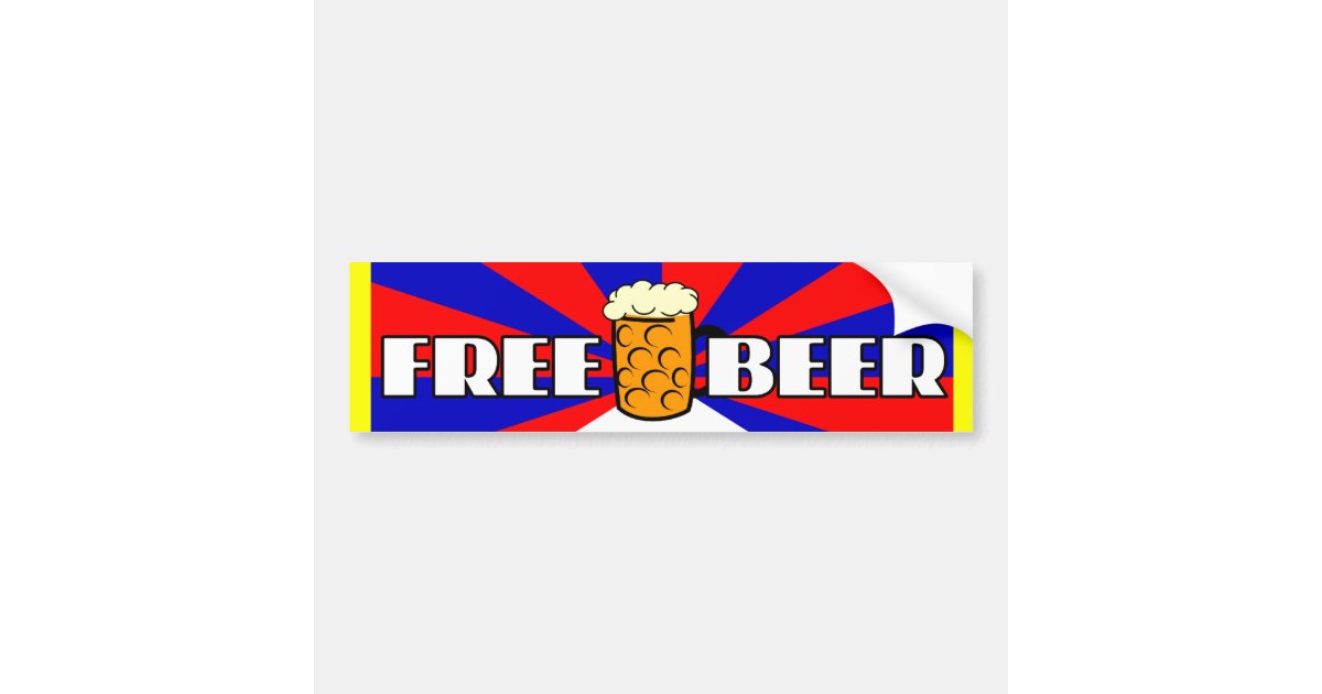 Free Beer Bumper Sticker | Zazzle