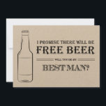 Free Beer Funny Best Man Groomsman Proposal<br><div class="desc">This groomsman proposal card is a funny way to ask your friend to be a part of your wedding.</div>