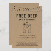 Free Beer Funny Couple's Bridal Wedding Shower Invitation (Front/Back)