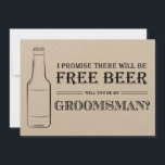 Free Beer Funny Groomsman Proposal<br><div class="desc">This groomsman proposal card is a funny way to ask your friend to be a part of your wedding.</div>