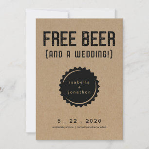 Free Beer Funny Save the Date Card
