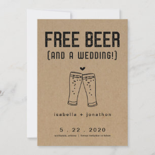 Free Beer Funny Save the Date Card