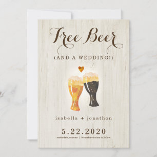 Free Beer Funny Save the Date Card