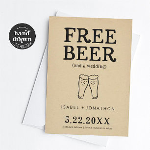 Free Beer Funny Save the Date Card