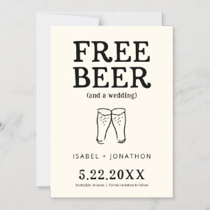 Free Beer Funny Save the Date Card Magnet