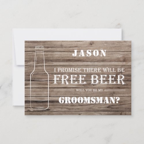 Free Beer Groomsman Proposal Card