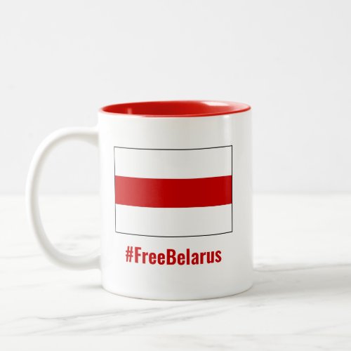 Free Belarus _ English _ White Red White Flag Two_Tone Coffee Mug