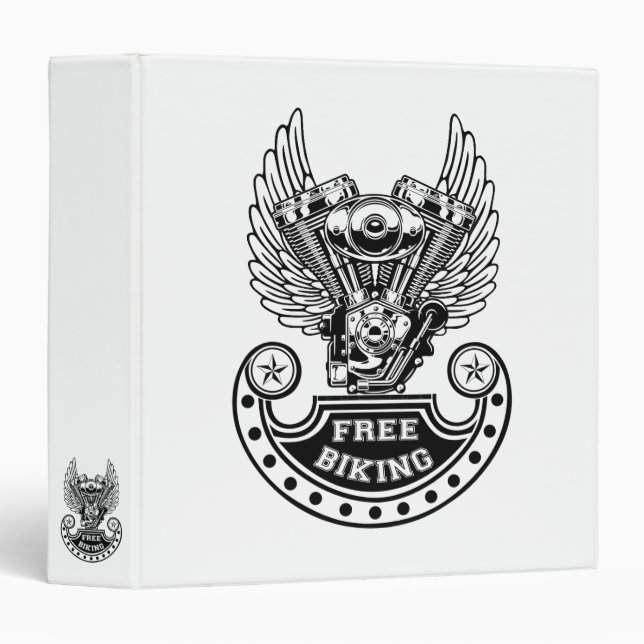 Free biking 3 ring binder (Front/Spine)