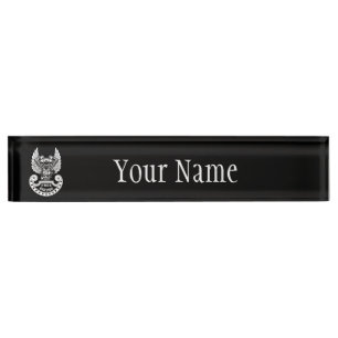 Free biking desk name plate