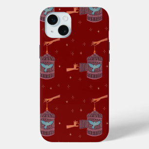 Free Bird Birdcage Folk Art Hands and Blue Bird iPhone 15 Plus Case