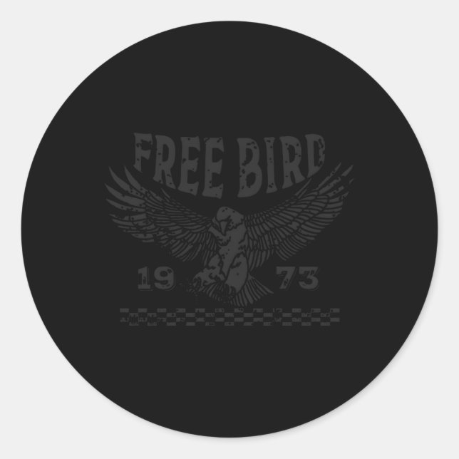 Free Bird Fiery For Music Classic Round Sticker (Front)