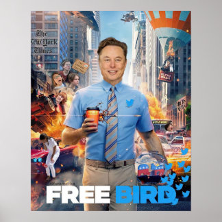 FREE BIRD MEME - Elon, Twitter, Free Bird Poster