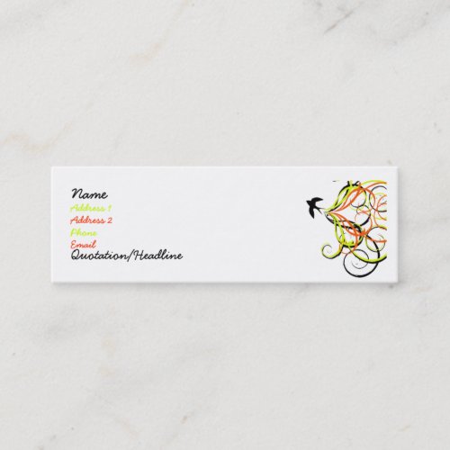 free bird mini business card