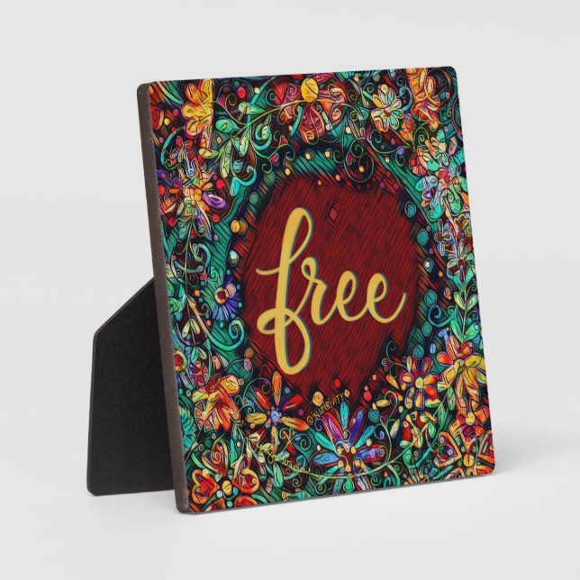 Free Boho Floral Whimsical Inspiring Easel  Plaque (Front)