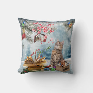 Free Books for Christmas Throw Pillow