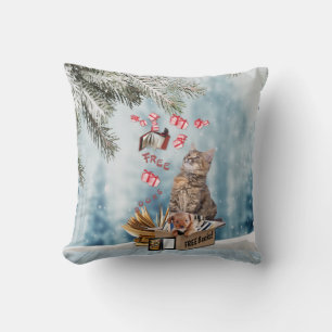 Free Books for Christmas Throw Pillow