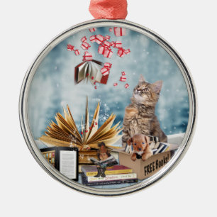 Free Books Metal Ornament