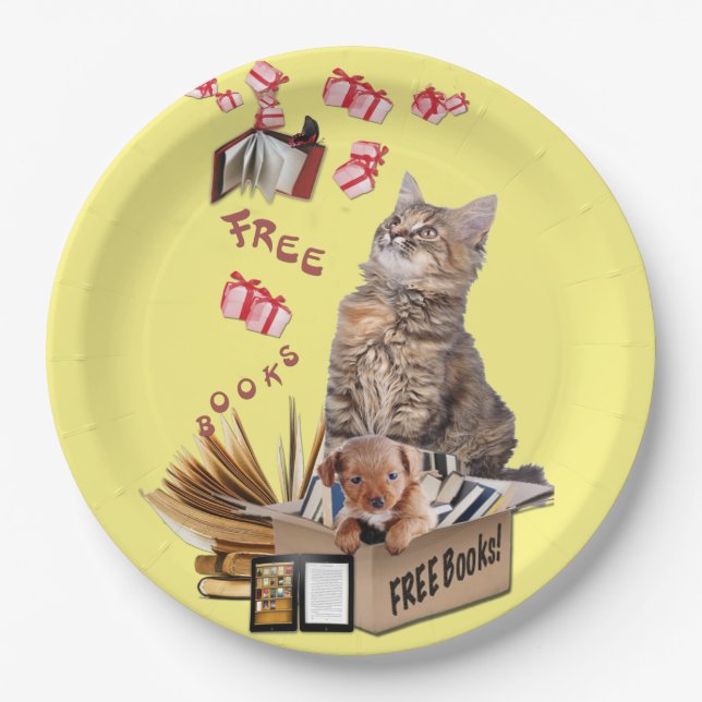Free Books Paper Plates (Front)