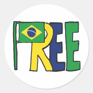 Free Brazil Classic Round Sticker