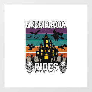 Free Broom Rides Halloween Haunted House Witch Sku Floor Decals