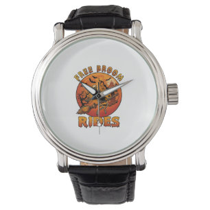Free Broom Rides Halloween Skeleton Pumpkin Orange Watch