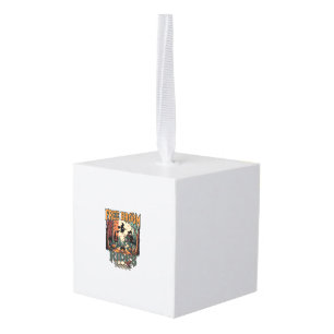 Free Broom Rides Halloween Witch Cat Skulls_1 Cube Ornament